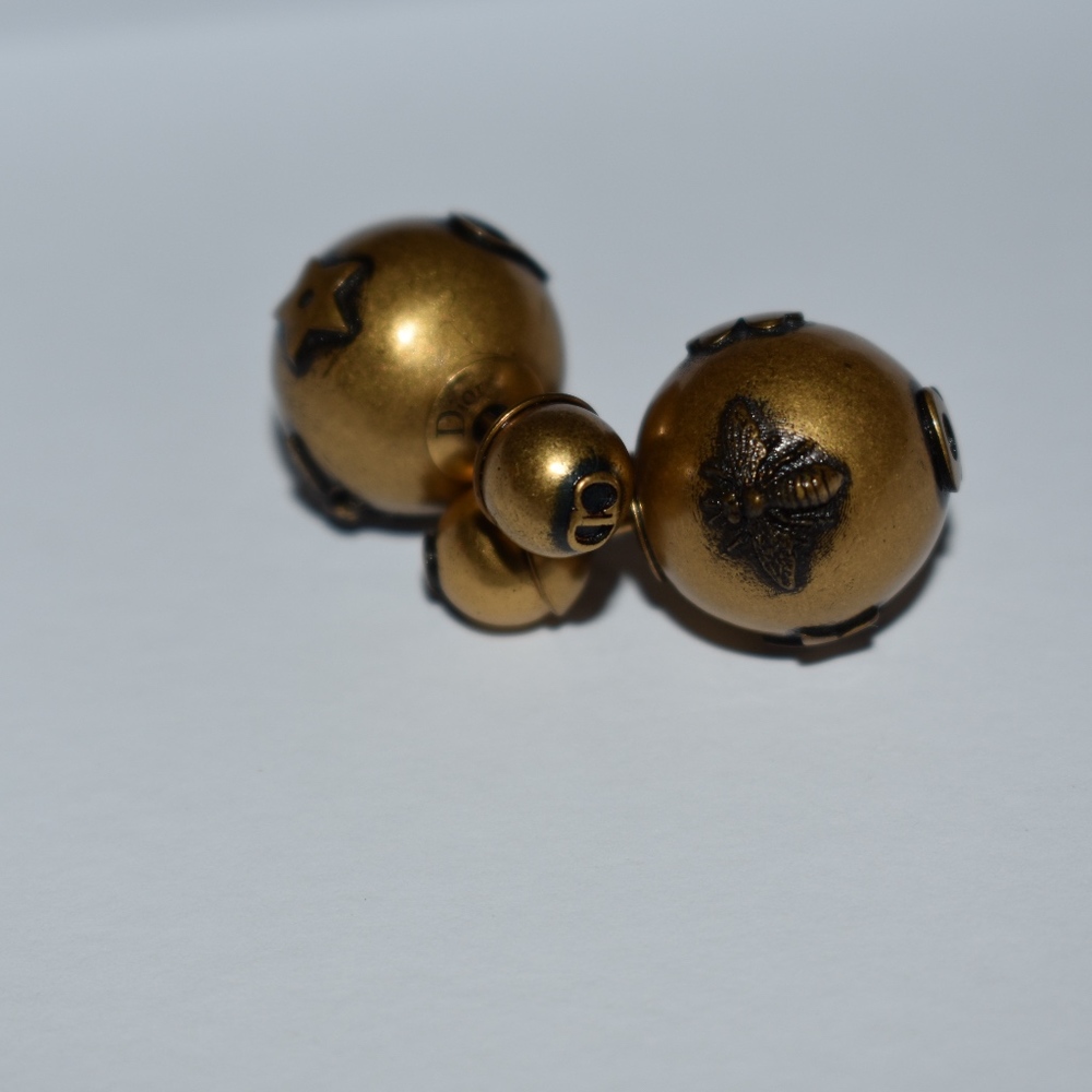 Womens Dior Gold Tone Tribales Earrings